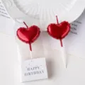 Candela per torta con glitter a cuore rosso per feste romantiche e compleanni. - Candela Palloncino Cuore Rosso