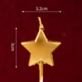 Bougie de gâteau en forme d'étoile dorée de 3.2cm de large et 3cm de haut, déco de fête. - Bougie Étoile à Cinq Branches / Or
