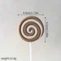 Decorazione per torta lecca-lecca a spirale, grazioso decoro per feste di dolci, 4.4x4.3cm, 12.8g - Marrone scuro