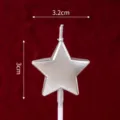 Bougie d'anniversaire étoile argentée, jolie décoration de gâteau pour fête et célébration. - Bougie Étoile à Cinq Branches / Argent