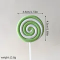 Verde bianco spirale lecca lecca torta topper cottura decorazione festa dessert 1pz - Verde