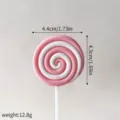 Decorazione per torta lecca-lecca a spirale rosa e bianca, accessorio per festa dolce 4,4 cm - rosa scuro