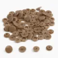 Resin snap buttons for DIY sewing crafts, lightweight brown snap fasteners apparel accessories. - Nail Head Large Snap*2 12mm Nail Head Counter Snap*2 10.5mm 1 Set 4pcs 20 Sets/Pack / Khaki
