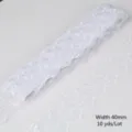 White lace trim embroidery ribbon 40mm width 10 yards DIY sewing clothing accessory - 40mm Width 10 Yards Pack / White