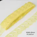 Yellow lace embroidery trim ribbon 40mm wide 10 yards for DIY sewing craft accessory - 40mm Width 10 Yards Pack / Yellow