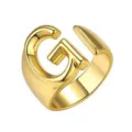 Gouden open ring met letter G voor vrouwen trendy koper minimalistische vinger sieraden mode - Goud / Letter G