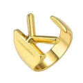 Gouden initiaal letter K open ring voor vrouwen mannen, verstelbare koperen sieraden. - Goud / Letter K