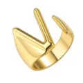 Gouden V-vormige open ring voor dames en heren, stijlvol koperen mode-sieraad voor dagelijks. - Goud / Letter V