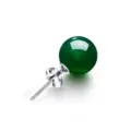 Groene chalcedoon edelsteen oorknoppen verzilverd minimalistische sieraden variant - Groene Chalcedoon Alleen / Groen