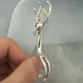 Zilverkleurig herten gewei ring uniek dier knokkelring verstelbare mode sieraden - 6