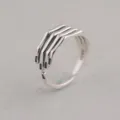 Vintage 925 zilveren skelet hand open ring, creatieve gotische verstelbare sieraden. - Verstelbare Open Maat / Open ring