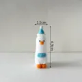 Graziosa decorazione torta anatra cappello cravatta statuetta in silicone per compleanno - Papera Con Farfallina in Gomma Morbida