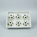 Set di 6 topper per torta a forma di pallone da calcio 3D in bianco e nero per feste. - 1g*1 Busta Soggetta a Classificazione del Gusto / Grande Calcio 3D 8cm 6 pz