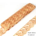Gold embroidered lace trim ribbon, 40mm wide, 10 yards per lot for DIY sewing crafts. - 40mm Width 10 Yards Pack / Light Coffee