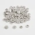 Grey resin snap fasteners buttons for sewing DIY crafts clothing accessories set variant view - Nail Head Large Snap*2 12mm Nail Head Counter Snap*2 10.5mm 1 Set 4pcs 20 Sets/Pack / Light Gray