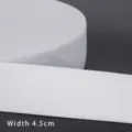 Λευκό πλεκτό λαστιχάκι πλάτους 4.5cm, ιδανικό για ζώνες ρούχων και έργα ράψιμου DIY. - 4.5cm (5 Γιάρδες/Πακέτο) / Λευκό
