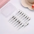 Set di mollette per capelli a becco d'anatra in metallo con scatola trasparente per frangia. - In Scatola 15 Mollette di Sezione