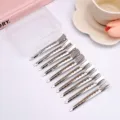 Pinzette per capelli a becco d'anatra in metallo per styling quotidiano e trucco professionale. - In Scatola 10 Mollette Volume Radice