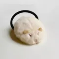 Carino elastico per capelli criceto soffice per donne, supporto per coda di cavallo in morbido peluche. - Topo Beige