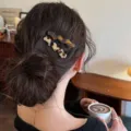 Minimalistische acetaat haarspelden voor dames, golvende eendenbek clip voor pony haar. - Vintage Schildpad Luipaard
