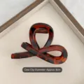 Κλάπα μαλλιών ταρταρούγα 8cm, κομψή δαγκάνα μαλλιών με φιόγκο για γυναίκες και κορίτσια - Ματ Κοκκινοκαφέ Λεοπάρ