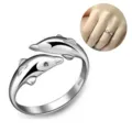 S925 zilver dubbele dolfijn open ring mode schattige dier sieraden voor vrouwen meisjes - Verstelbare Open Maat / Dubbele Dolfijn Open Ring