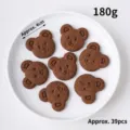 Variante di biscotti al cioccolato a forma di orsetto carino, 180g decorazione per dessert da forno. - Beiduofu Biscotto Testa di Orso Gusto Cacao 180g