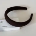 Französisches Retro-Stirnband mit breiter Krempe aus Strick für Damen, elegantes braunes Haarteil. - Dunkelkaffee Einfarbig Haarreif / 3cm