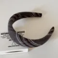 Französisches breites Haarband für Damen, Herbst Winter Karo Haarreif, elegante Haaraccessoires. - Graubraun Twill Haarreif / 4cm