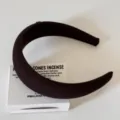 Dunkelbraunes breites Strick Haarband für Damen, französischer Retro Haarreif für Alltag. - Dunkelkaffee Einfarbig Haarreif / 4cm