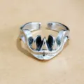 Men's gothic venom helmet ring open adjustable metal punk rock biker jewelry accessory - Lower
