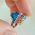 Retro geemailleerde koi vis open ring voor vrouwen, nationale trend stijl verstelbaar. - Stijl 1
