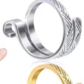 Verstelbare breiring garengeleerder zilver metaal haakgereedschap duimring accessoire - Verstelbare Open Maat / Gebreide Gehaakte Ring Antiek Zilver 3