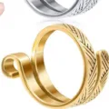 Haakring breiring garengeleiding verstelbaar metalen handwerk gereedschap - Verstelbare Open Maat / Gebreide Gehaakte Ring Antiek Goud 4