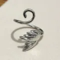 Adjustable crochet ring yarn guide finger holder for knitting crafts and weaving decoration. - Open Adjustable / Swan