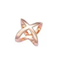 Elegante roségoudkleurige X-vormige holle zijden sjaalgesp, veelzijdig mode-accessoire voor dames. - S / Roségoud