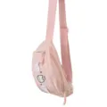 Pink canvas chest bag for women, cute cat embroidery, wings design, casual crossbody sling bag. - Single Bag / Pink