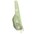 Cute green canvas sling bag for women with cat embroidery and adjustable strap daily use. - Single Bag / Green