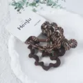 Retro braune gewellte Haargummis Set, schicke Lifestyle Haarbänder minimalistisches Haarzubehör. - 4er Set / Dunkelbraun