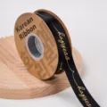Nastro nero stampato a caldo per confezioni regalo, largo 2.5cm e lungo 34m, ideale. - Nero