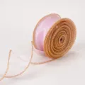Nastro in filato iridescente rosa 4cm di larghezza 9m di lunghezza per confezioni regalo e torte - Bordo Dorato Rosa Fata Nastro a Rete 10 Iarda