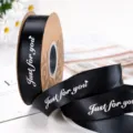 Nastro di raso nero larghezza 2,5 cm lunghezza 40 m stampa a caldo per confezioni regalo. - Nero