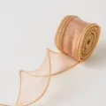 Nastro in organza trasparente con bordo dorato, 4 cm di larghezza, 10 yards per regali. - Bordo Dorato Giallo Nastro a Rete 10 Iarda