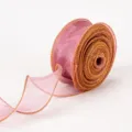 Nastro in organza rosa con bordo dorato 4cm di larghezza 9m di lunghezza per decorazione regali - Bordo Dorato Rosa Scuro Nastro a Rete 10 Iarda