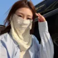 Maschera solare floreale da donna, facekini anti-UV e protezione per il collo per l'estate. - Piccoli Fiori Pastorali