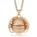Goudkleurige opvouwbare meerlagige medaillon ketting bol astronomische hanger foto. - 4 Stuks Goud