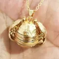 Collier pendentif médaillon photo ailes multicouche dorée album souvenir ouvrable - 5 Pièces Or