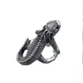 Vintage punk lizard ring, silver metal adjustable gecko animal ring for men and women - Open Adjustable / Lizard 7