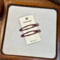 Koreanischer süßer Herz BB Haarclip farbiger Pony Clip modisches Haaraccessoire für Frauen - Kaffee Paar
