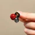 Mini pince à cheveux avec perle rouge et cristal pour femmes, petite taille env. 2,2 cm accessoire - Pince Griffe Perle Rouge Strass